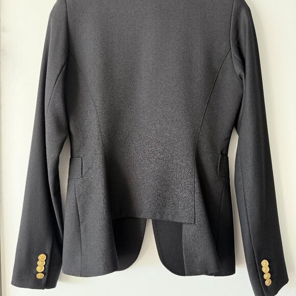 Smythe One-Button Black Wool Blazer – Size 4 – Made in Canada 🇨🇦 - Picture 2 of 7